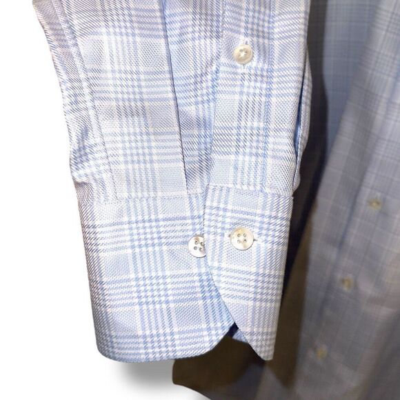 Stenstroms Glencheck Fitted Body Twofold Cotton Super Dress Shirt 17 XL - Picture 5 of 9